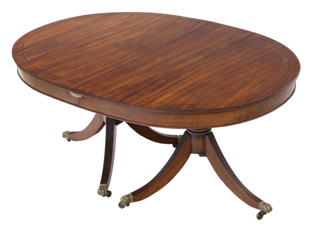 19th Century mahogany extending pedestal dining table View IX