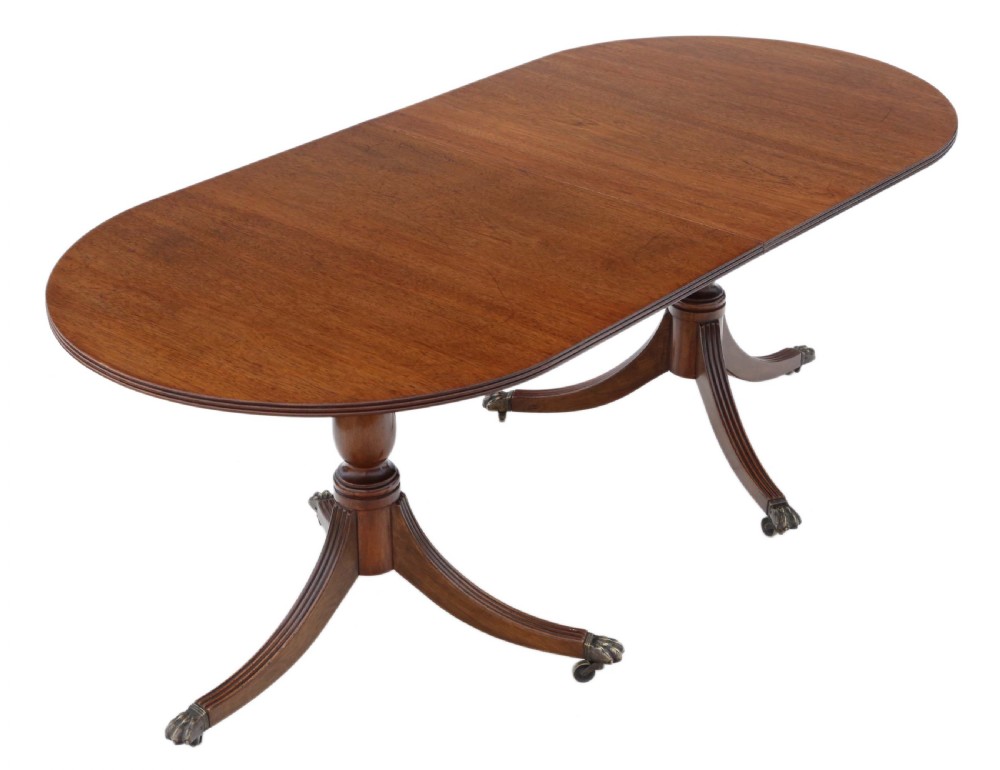 Mahogany extending pedestal dining table View VIII