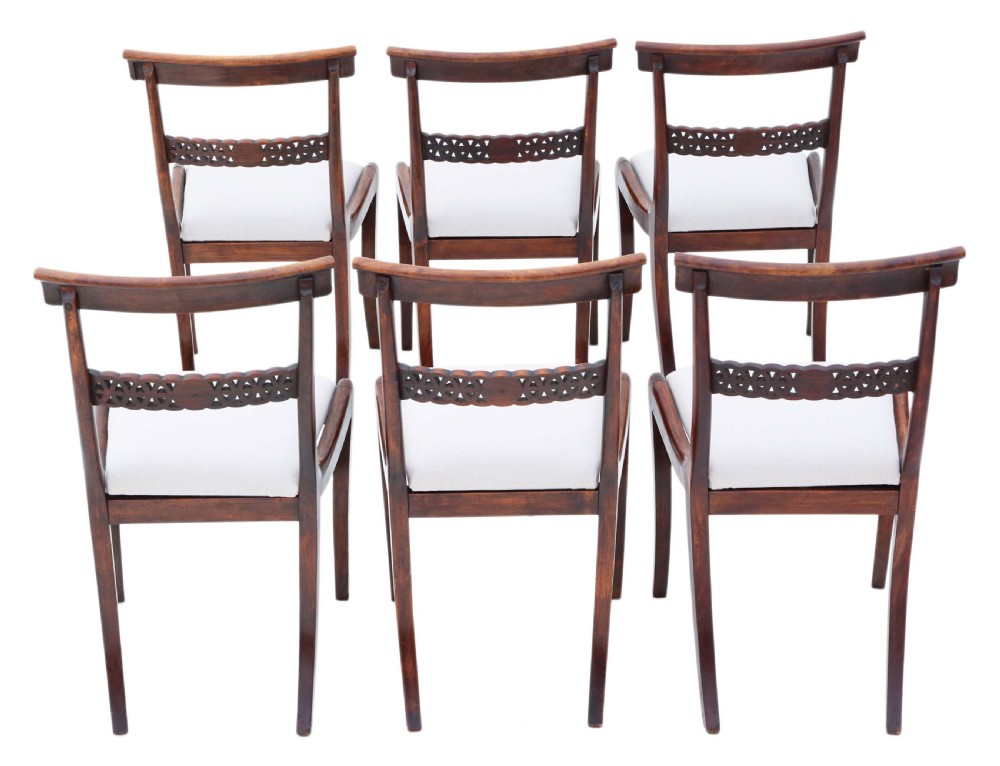 Set of 6 Regency faux rosewood (beech) dining chairs View II