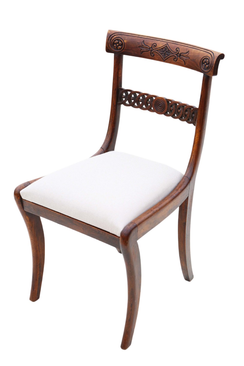 Set of 6 Regency faux rosewood (beech) dining chairs View IV