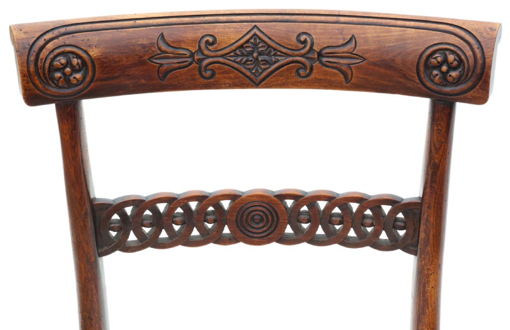 Set of 6 Regency faux rosewood (beech) dining chairs View VI