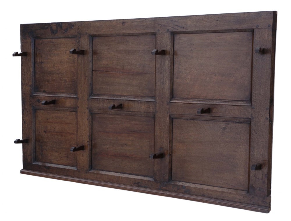 Georgian oak wall hall, coat or hat stand View II