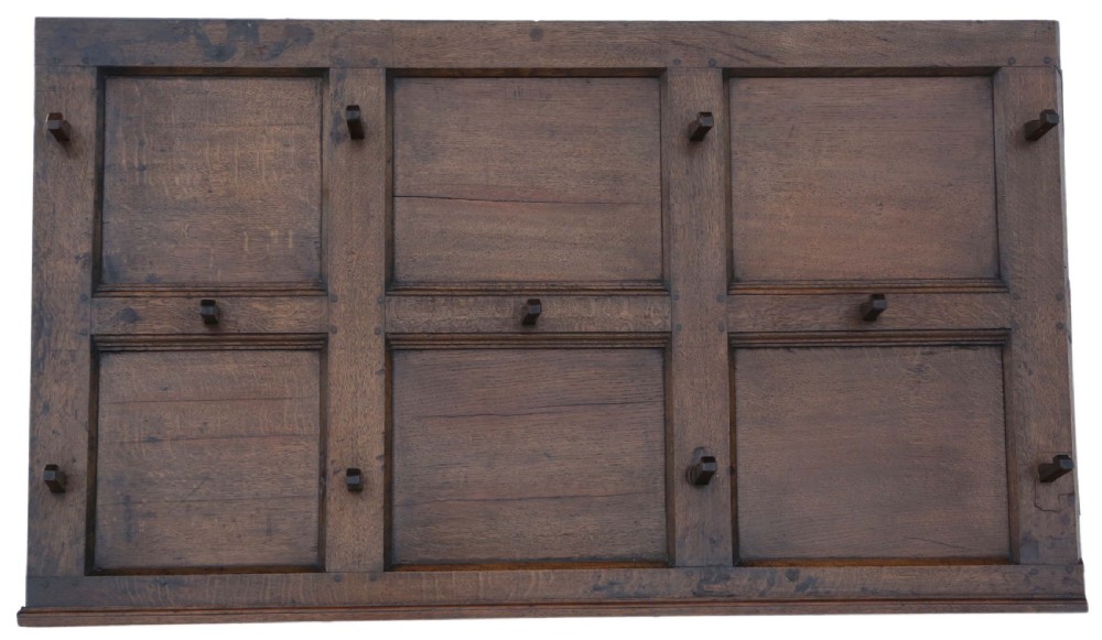 Georgian oak wall hall, coat or hat stand View III