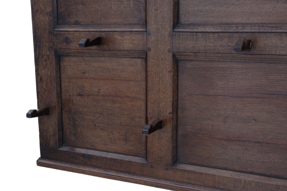Georgian oak wall hall, coat or hat stand View V