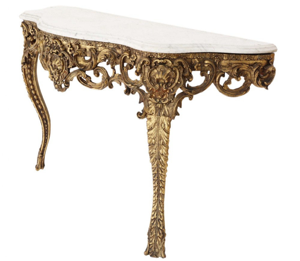 Gilt and marble console table View IV