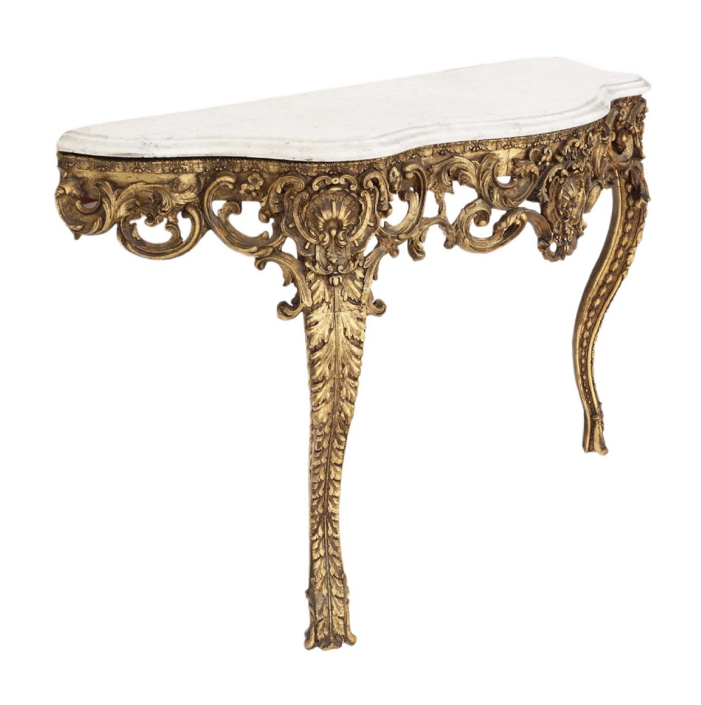 Gilt and marble console table View V