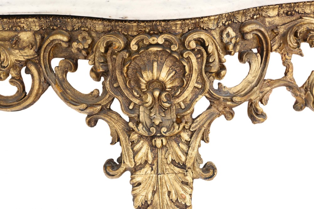 Gilt and marble console table View VI