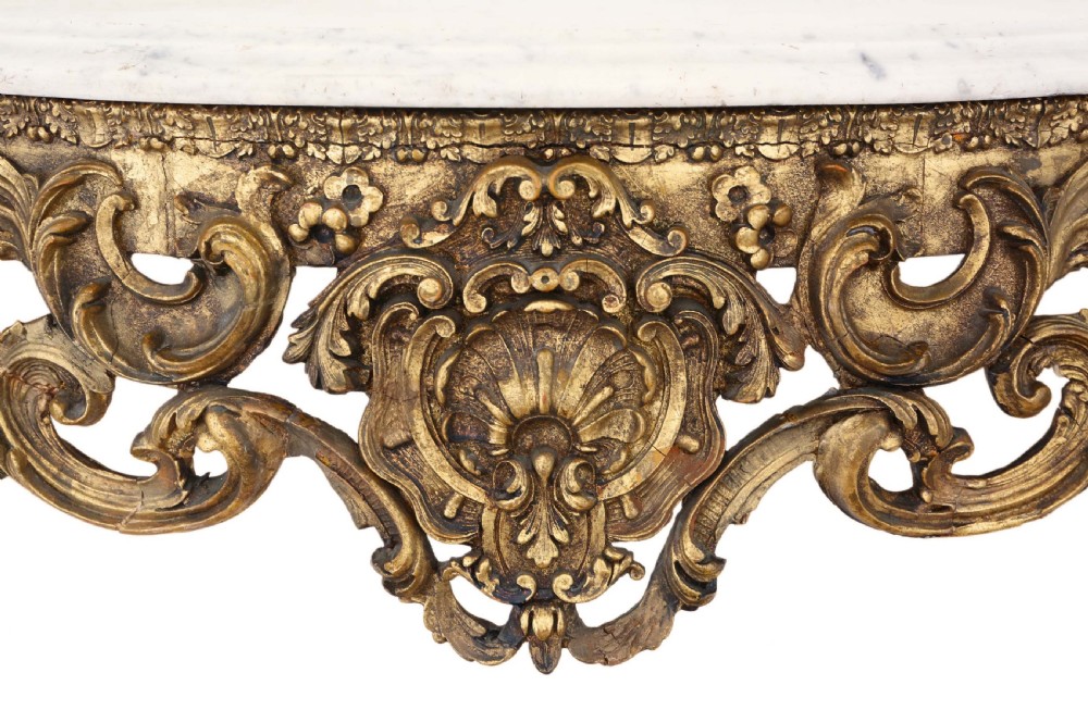 Gilt and marble console table View IX