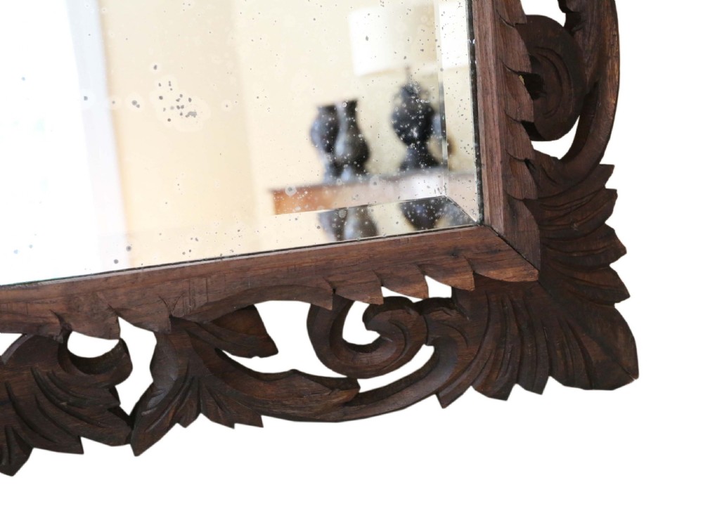 Florentine carved Padauk wall mirror View IV