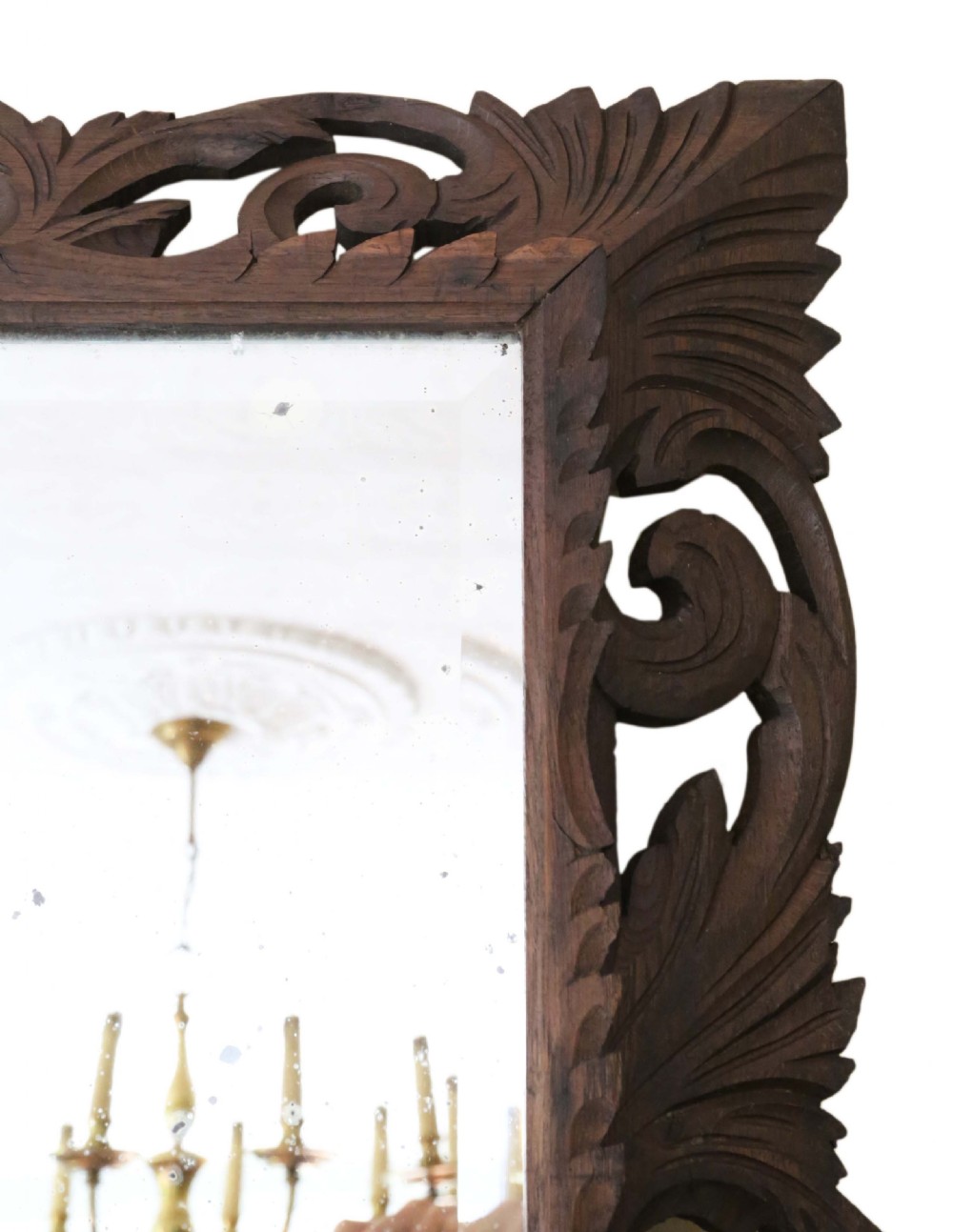 Florentine carved Padauk wall mirror View VI