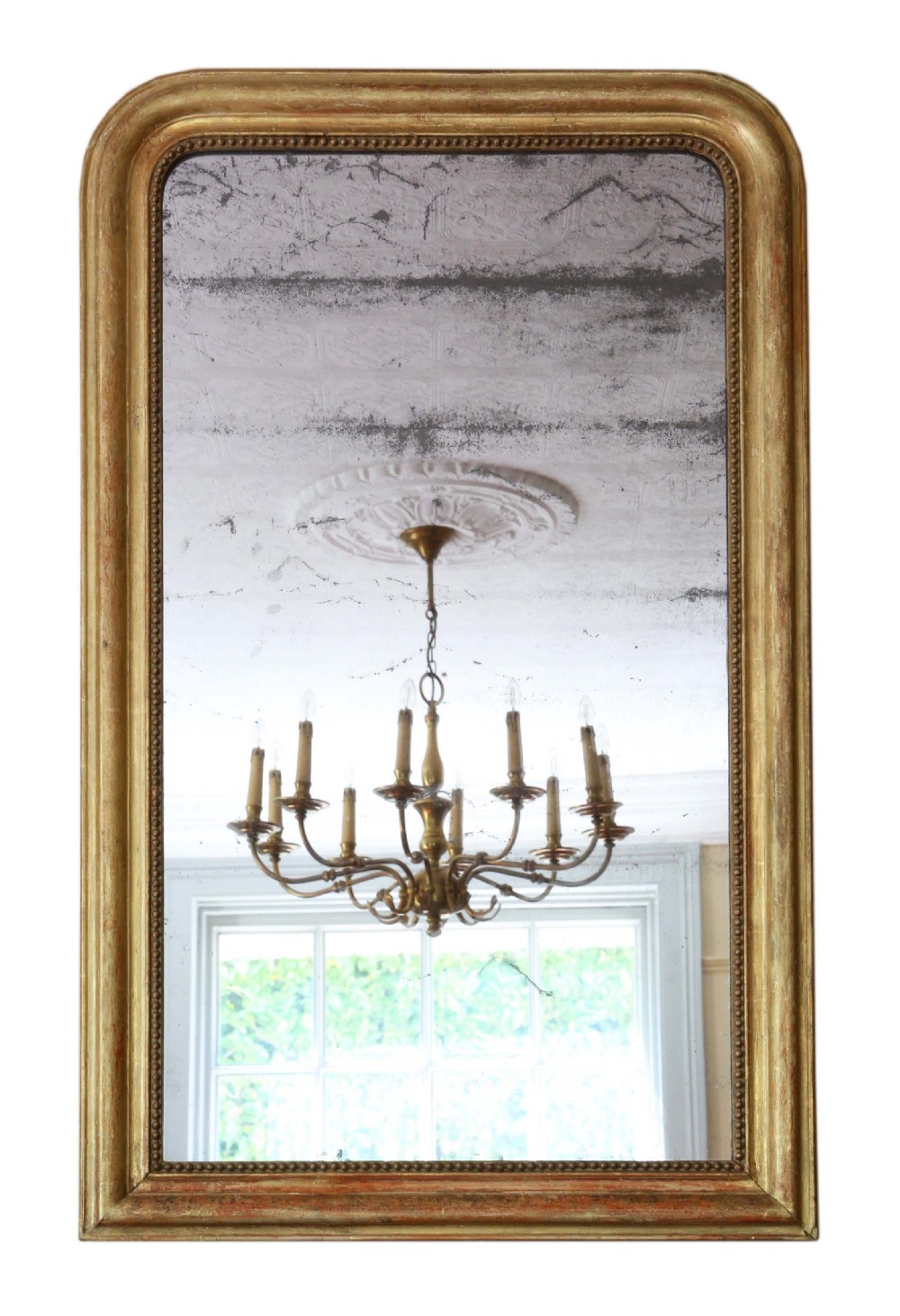 19th Century large gilt overmantle wall mirror