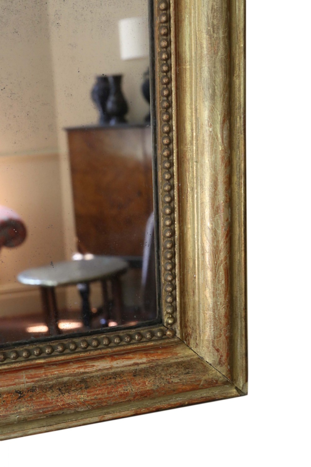 19th Century large gilt overmantle wall mirror View IV