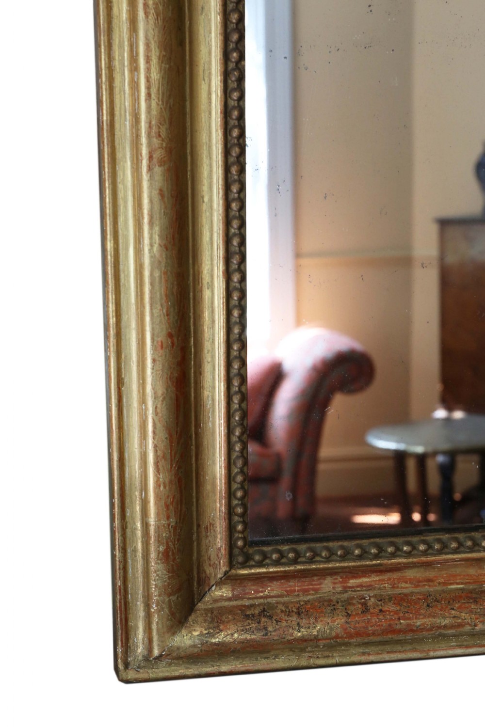 19th Century large gilt overmantle wall mirror View V