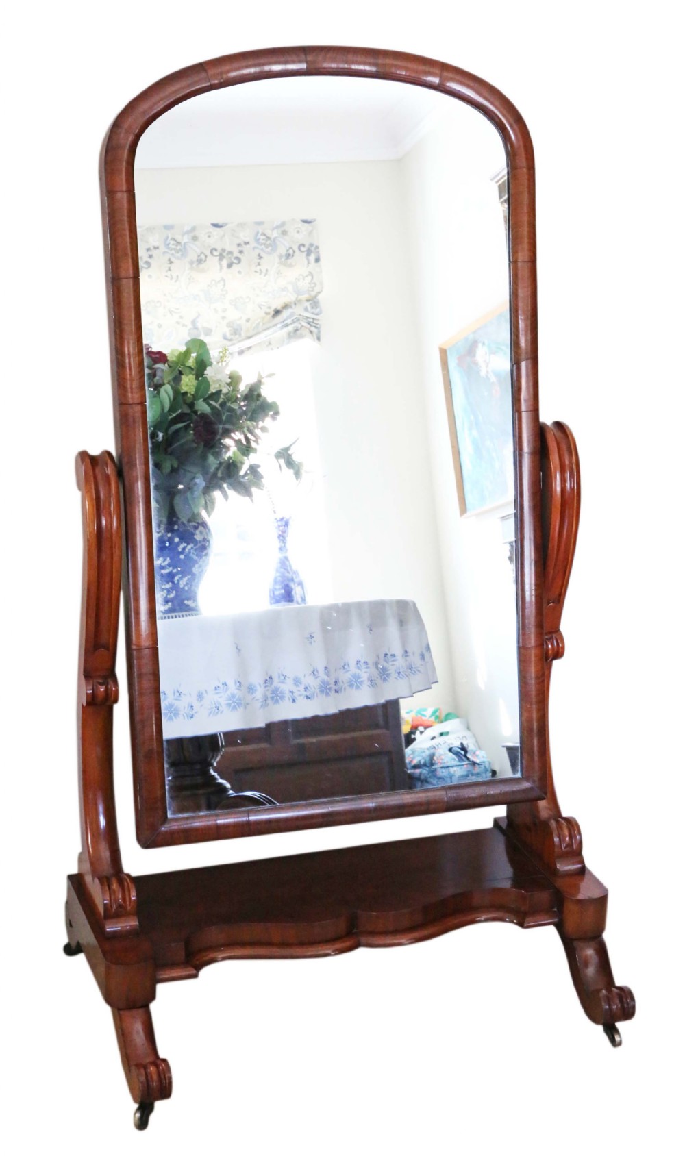 Victorian mahogany cheval mirror 