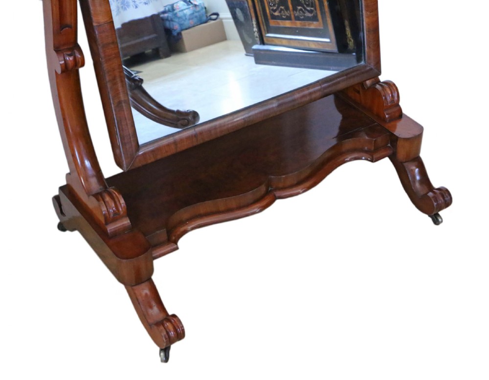 Victorian mahogany cheval mirror  View III