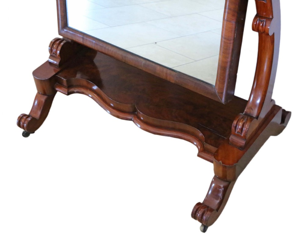 Victorian mahogany cheval mirror  View V