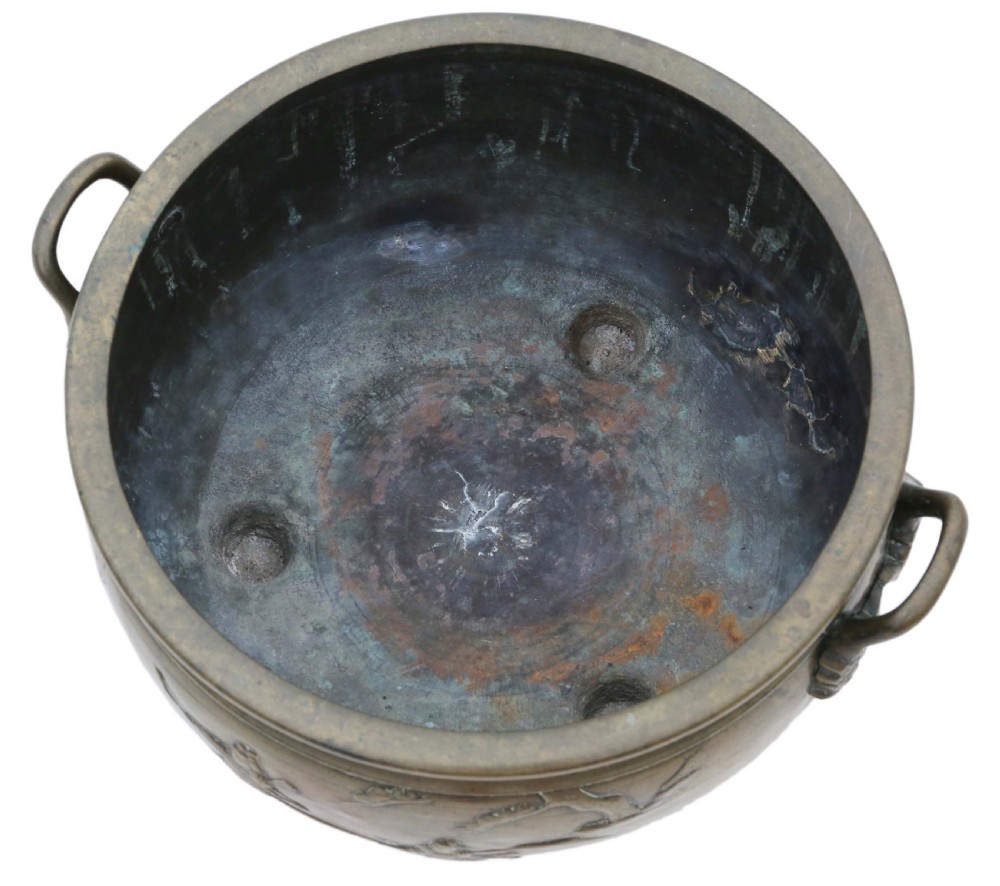 Oriental Chinese Japanese bronze planter bowl View IV