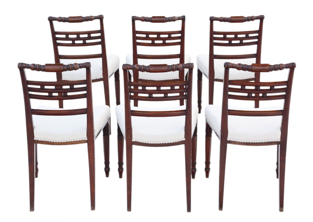 Set of 6 Georgian mahogany dining chairs View II