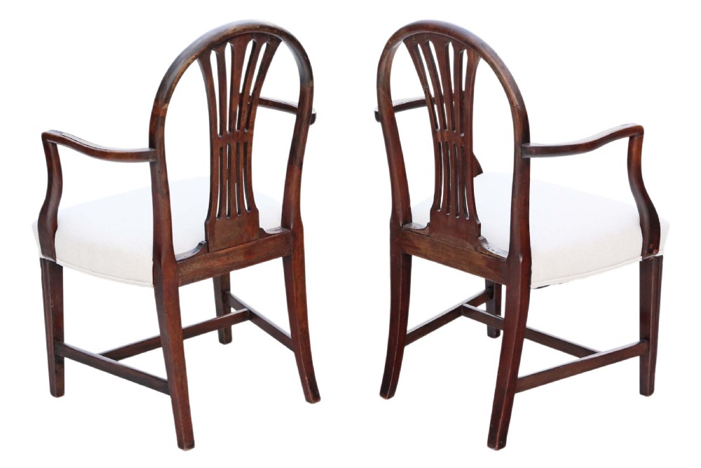 Pair of Georgian mahogany elbow chairs View IV