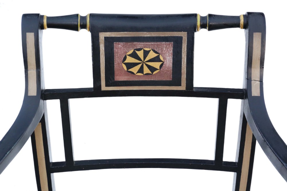 Regency ebonised elbow chair View IV