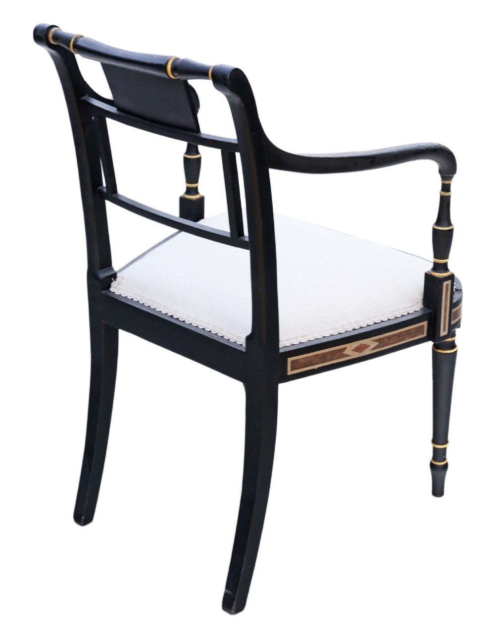Regency ebonised elbow chair View V