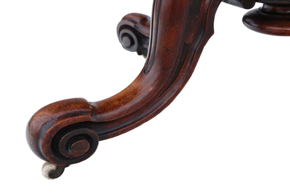 Victorian burr walnut oval tilt top loo table View V