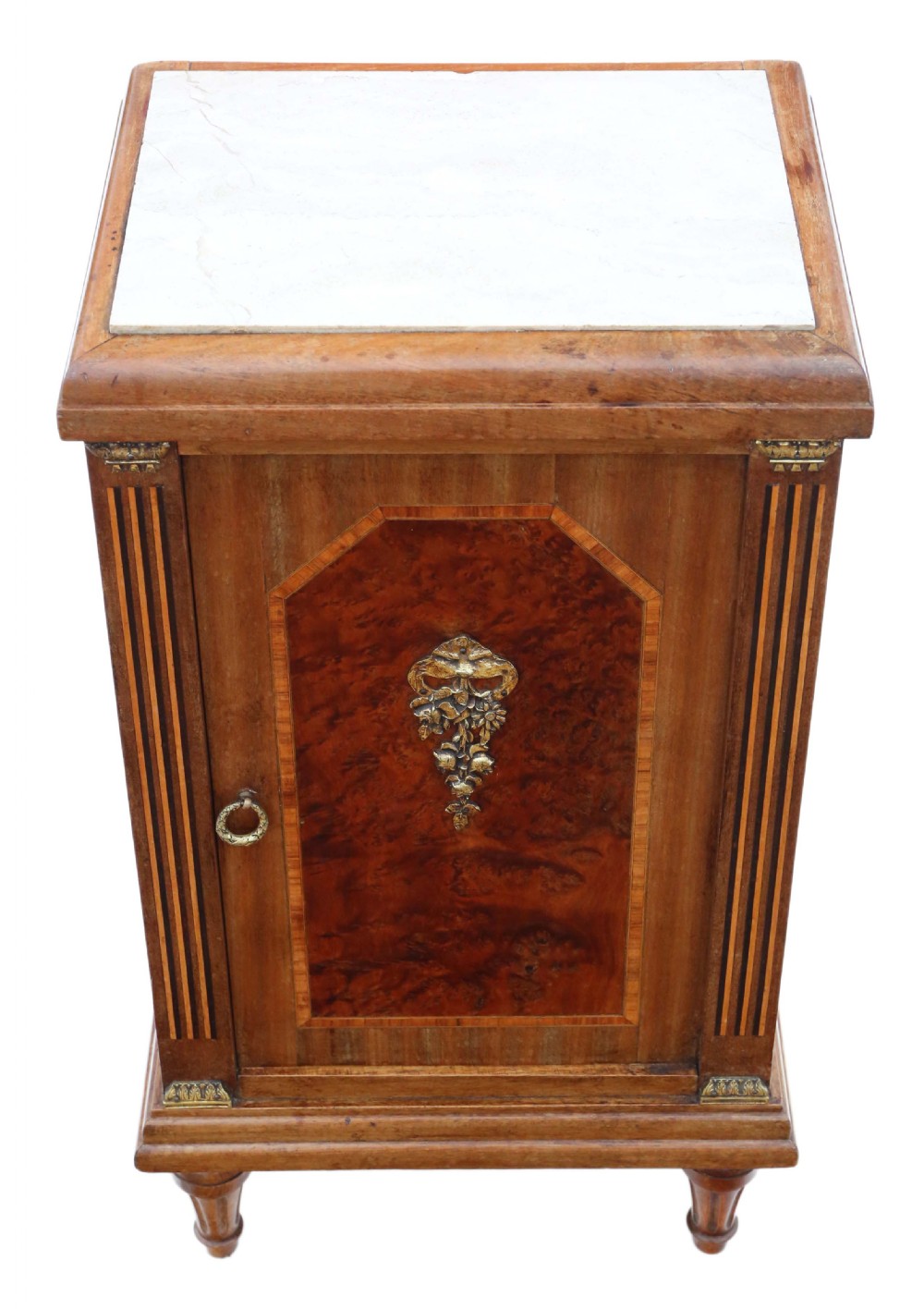French Empire style inlaid bedside table View III