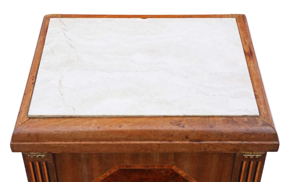 French Empire style inlaid bedside table View IV