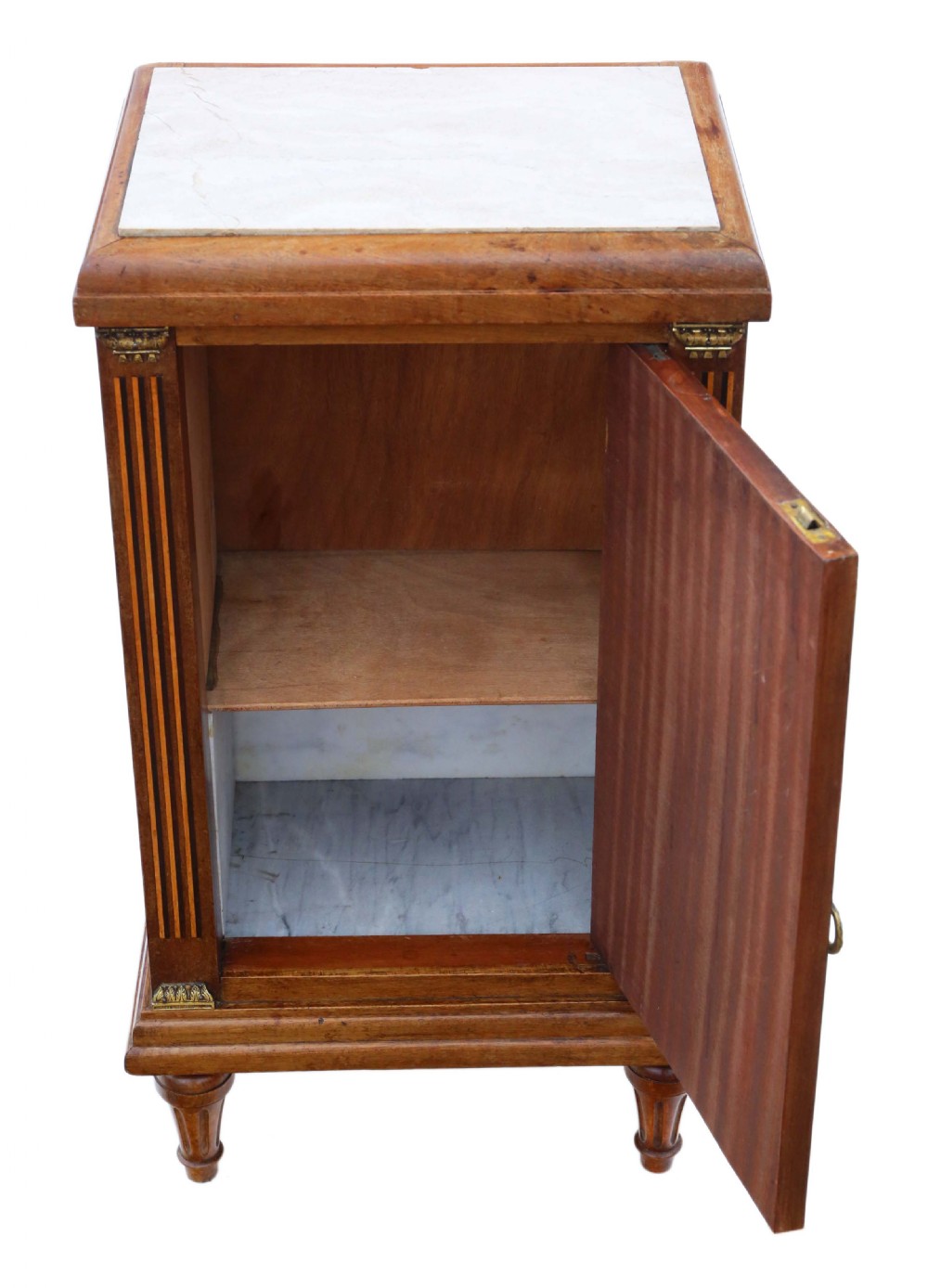 French Empire style inlaid bedside table View VI