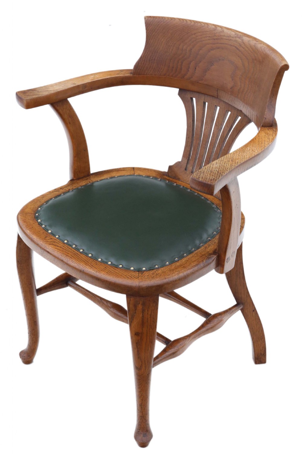 Victorian oak and leather desk chair