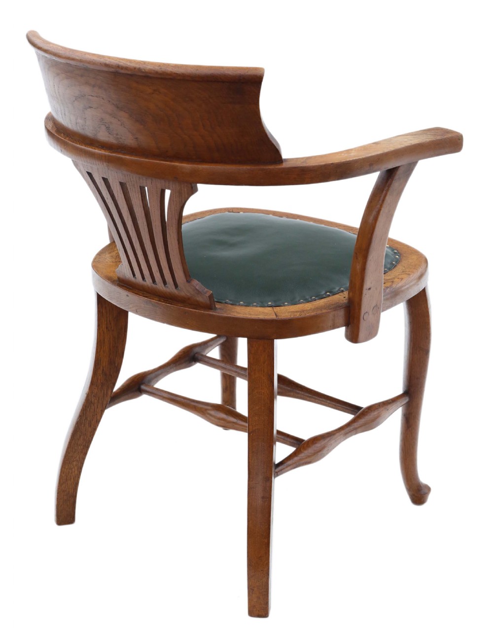 Victorian oak and leather desk chair View III
