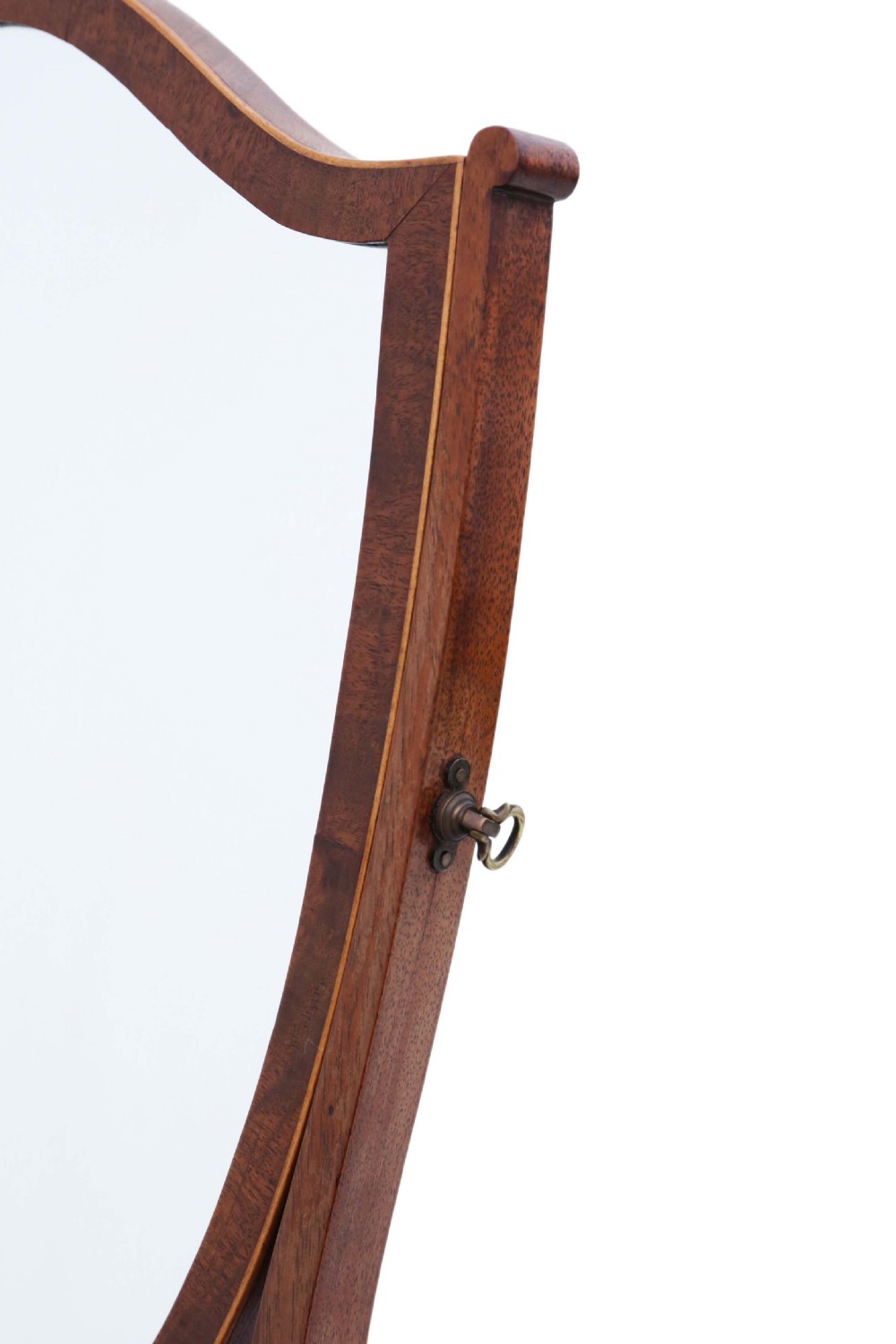 Georgian mahogany serpentine shield dressing table mirror View IV