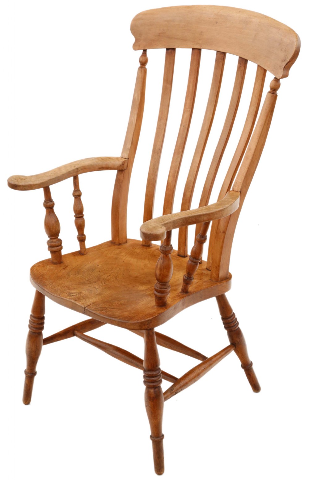 Victorian elm and beech Grandad Windsor chair