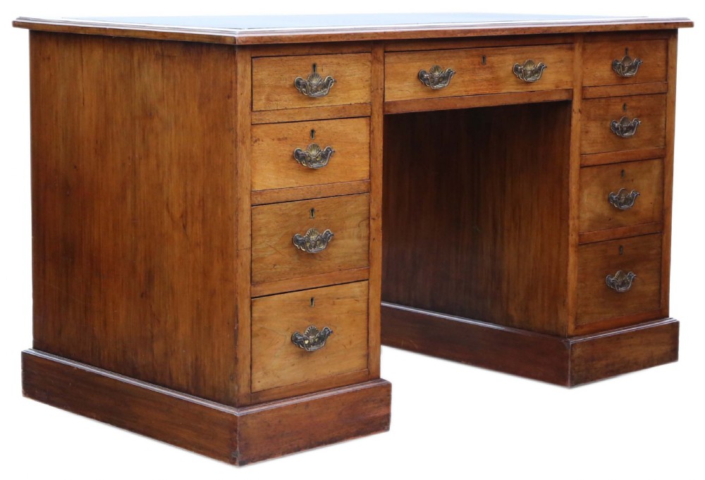 Victorian mahogany twin pedestal desk