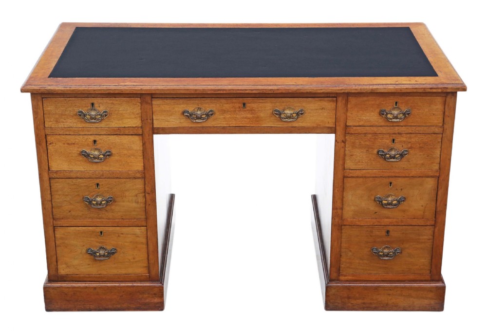 Victorian mahogany twin pedestal desk View II