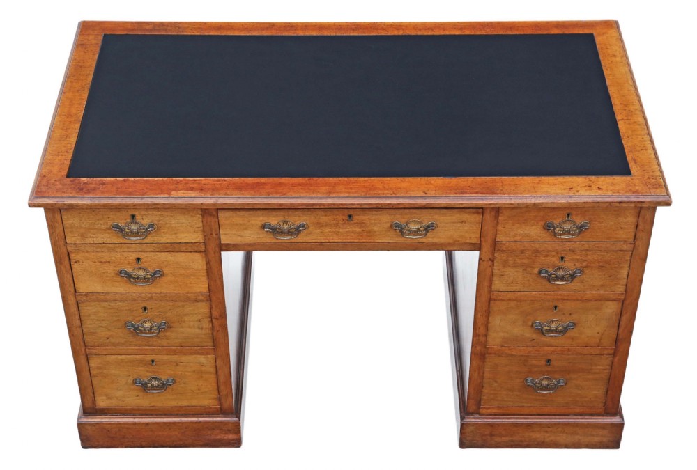 Victorian mahogany twin pedestal desk View III