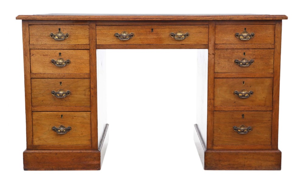 Victorian mahogany twin pedestal desk View IV