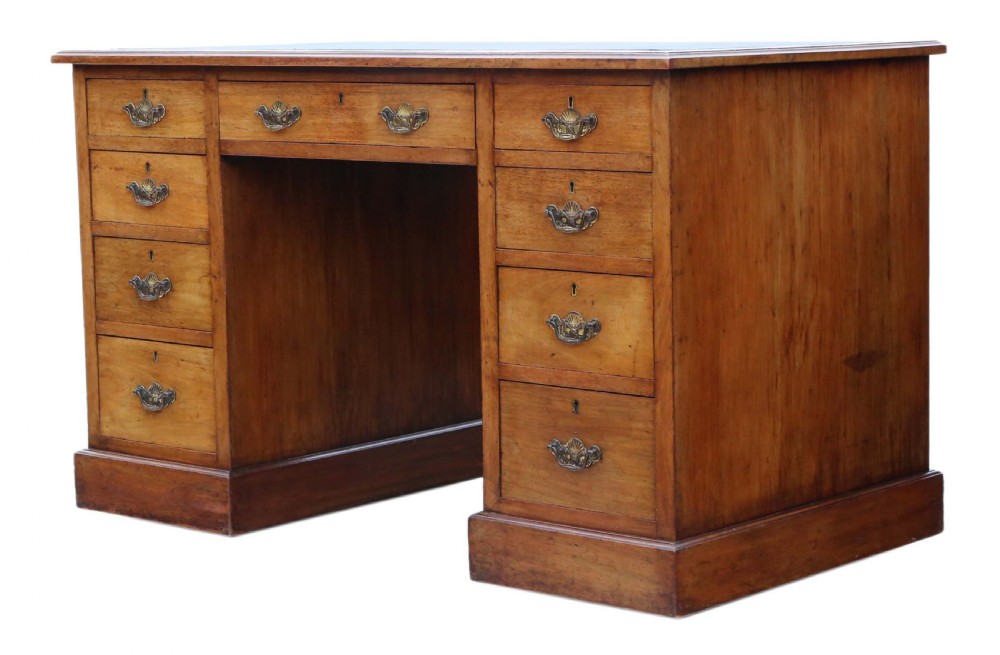 Victorian mahogany twin pedestal desk View V