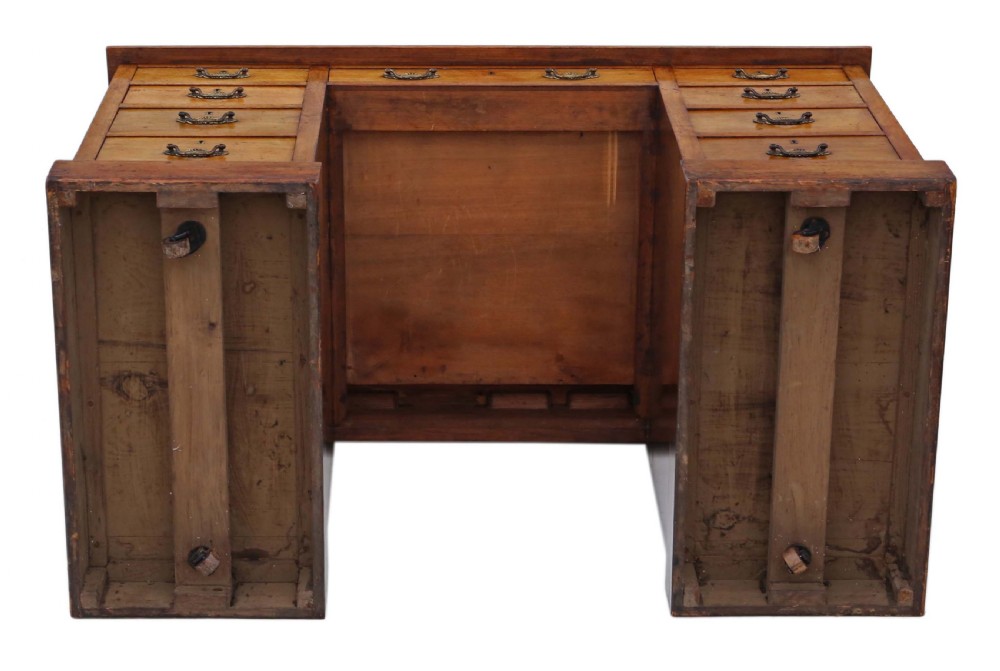 Victorian mahogany twin pedestal desk View VII