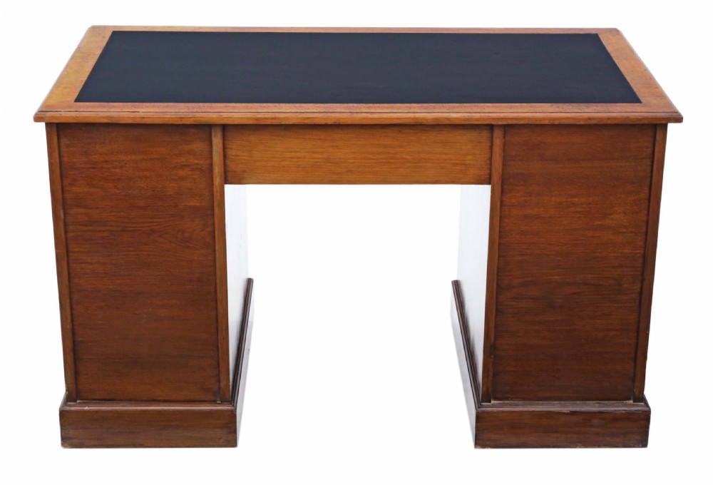 Victorian mahogany twin pedestal desk View VIII