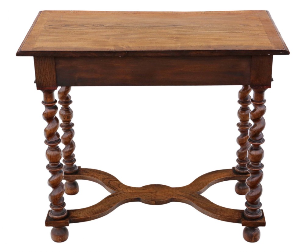 Charles II revival oak and elm writing desk View X