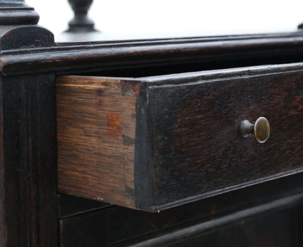Carved oak washstand bedside table View V