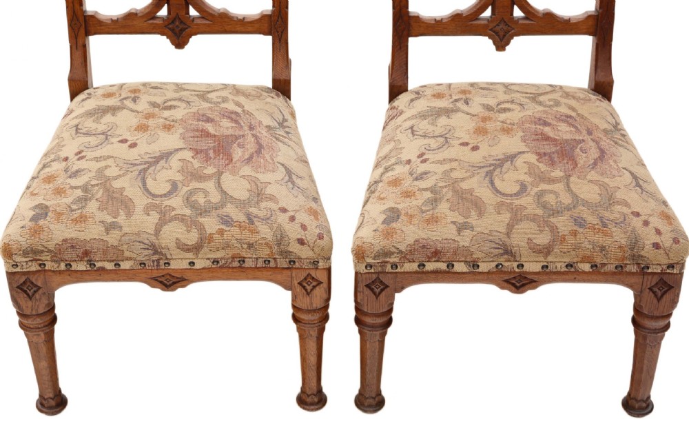 Pair of Gothic oak side chairs View VII