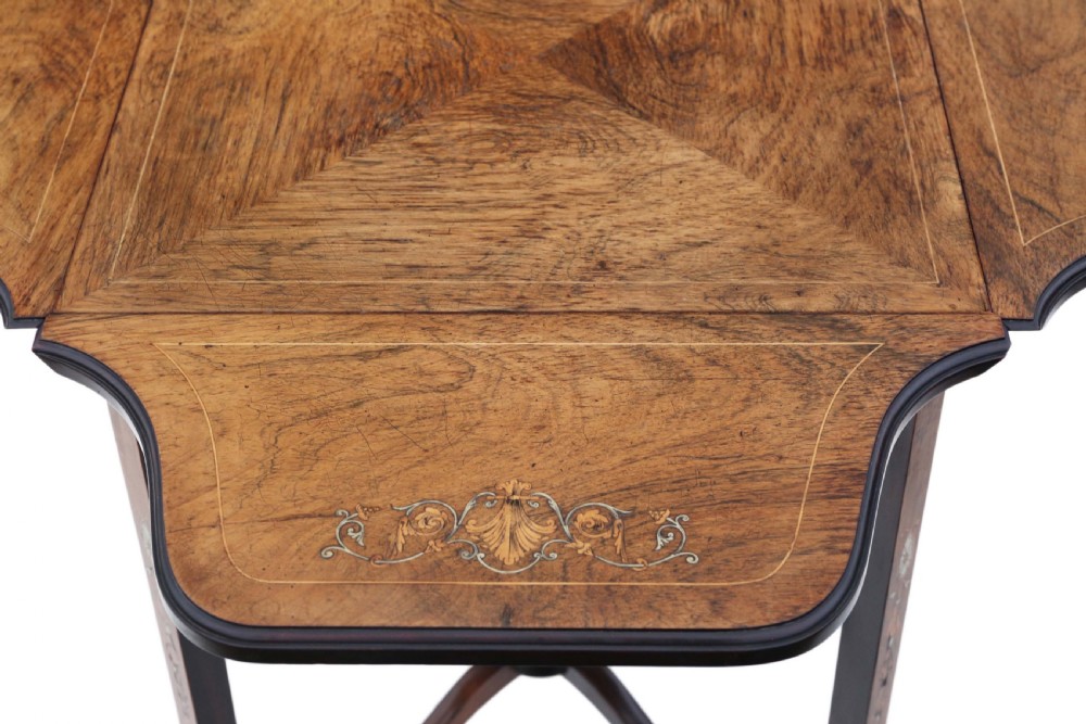 Folding inlaid marquetry centre table View IV