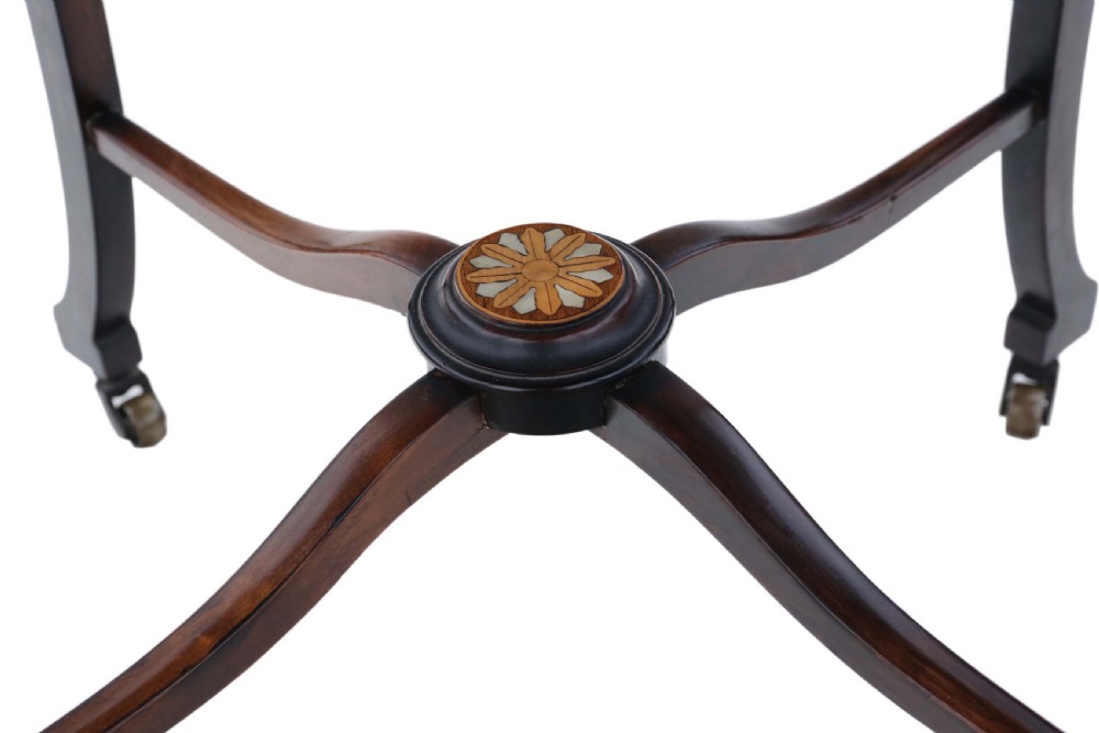 Folding inlaid marquetry centre table View V