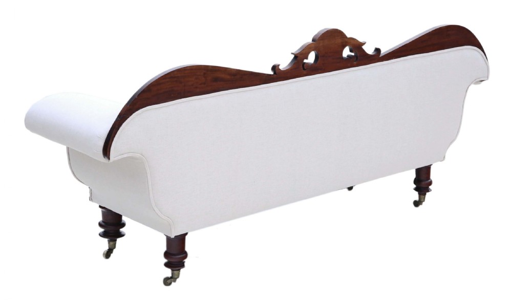 Regency show wood scroll arm sofa View III