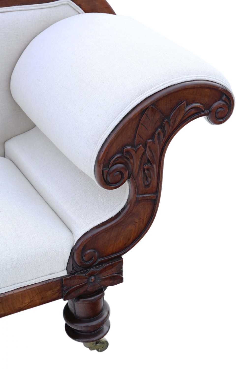 Regency show wood scroll arm sofa View VIII