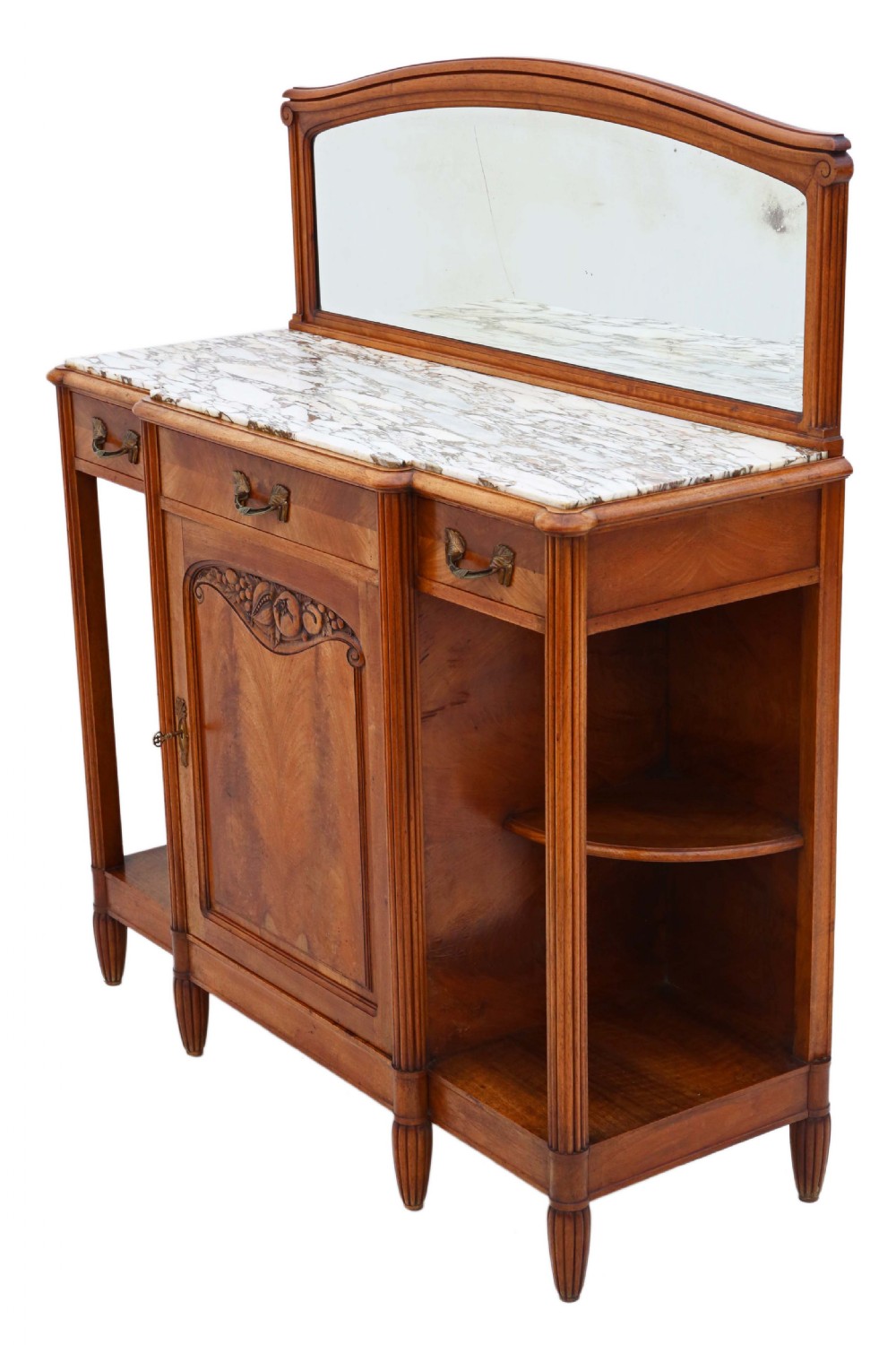 French marble and walnut mirror back sideboard View IV