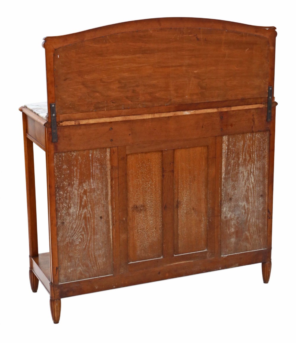 French marble and walnut mirror back sideboard View V