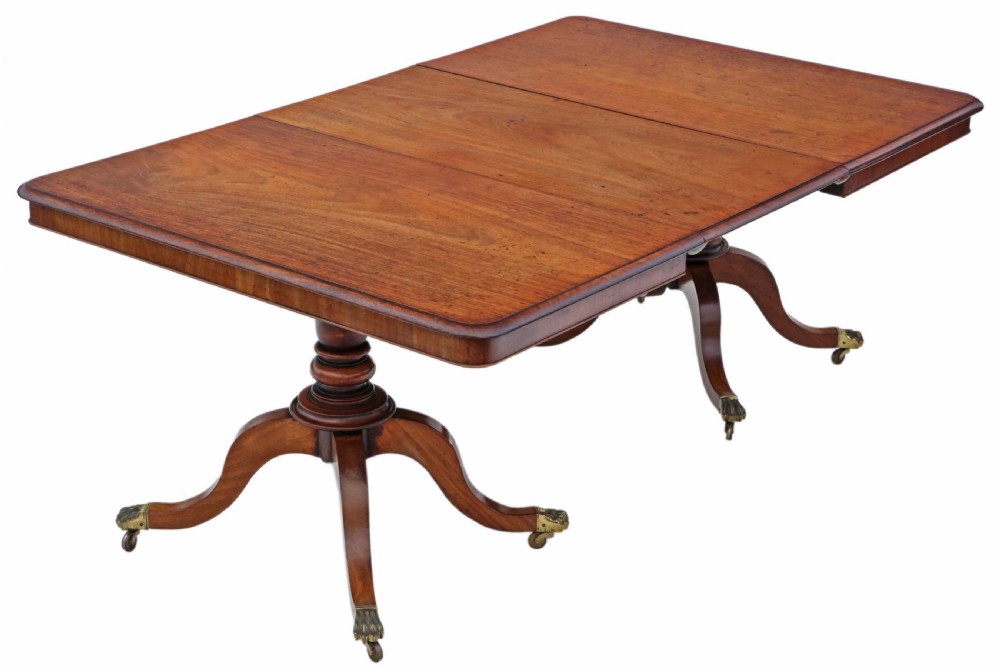 Mahogany extending pedestal dining table